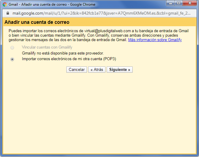 configurar cuenta de correo pop