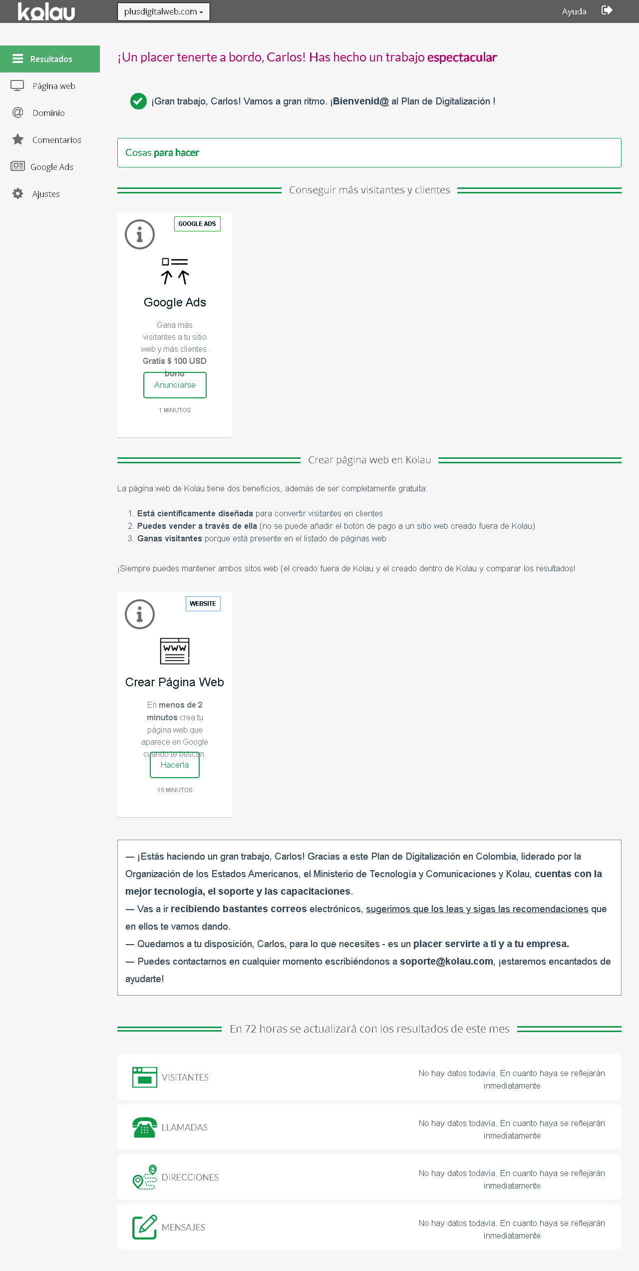 MinTic páginas web gratis y en solo 15 minutos panel de herramientas kolau